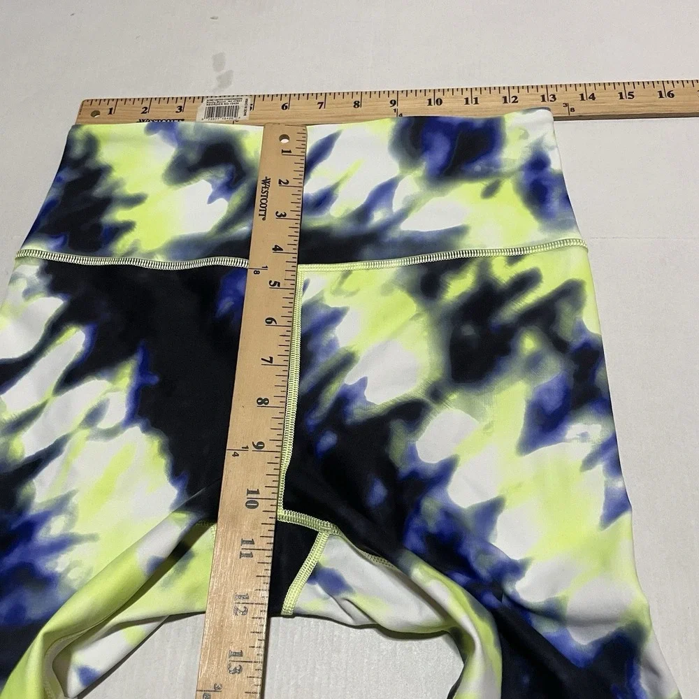 Athleta Pants Womens Small Elation 7/8 Tight Tie Dye‎ Neon Green Leggings 23